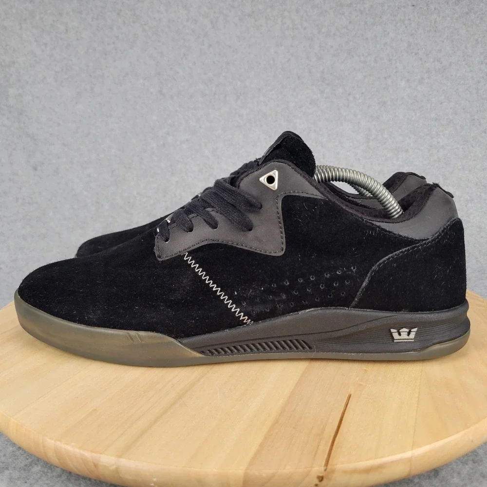 Supra Lucien Clarke Quattro Skate Shoes Mens 10.5 Black Gum Suede S89005